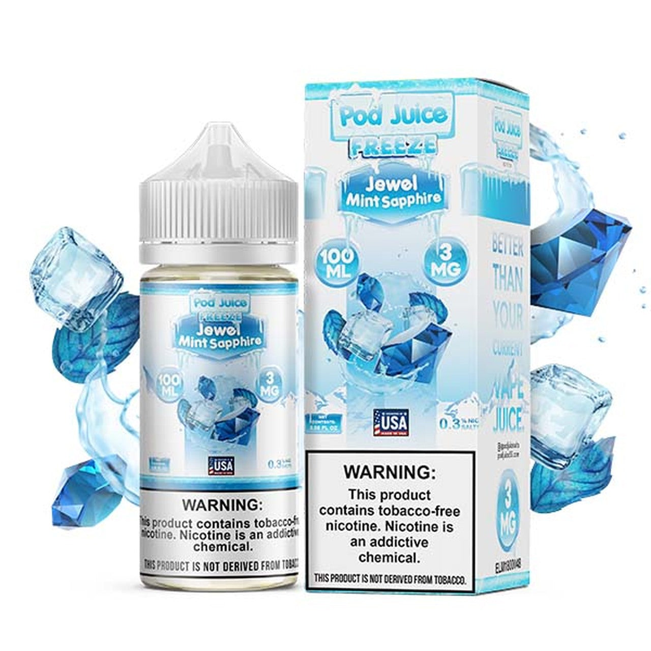 Pod Juice Freeze eliquid 100ml | Jewel Mint Sapphire