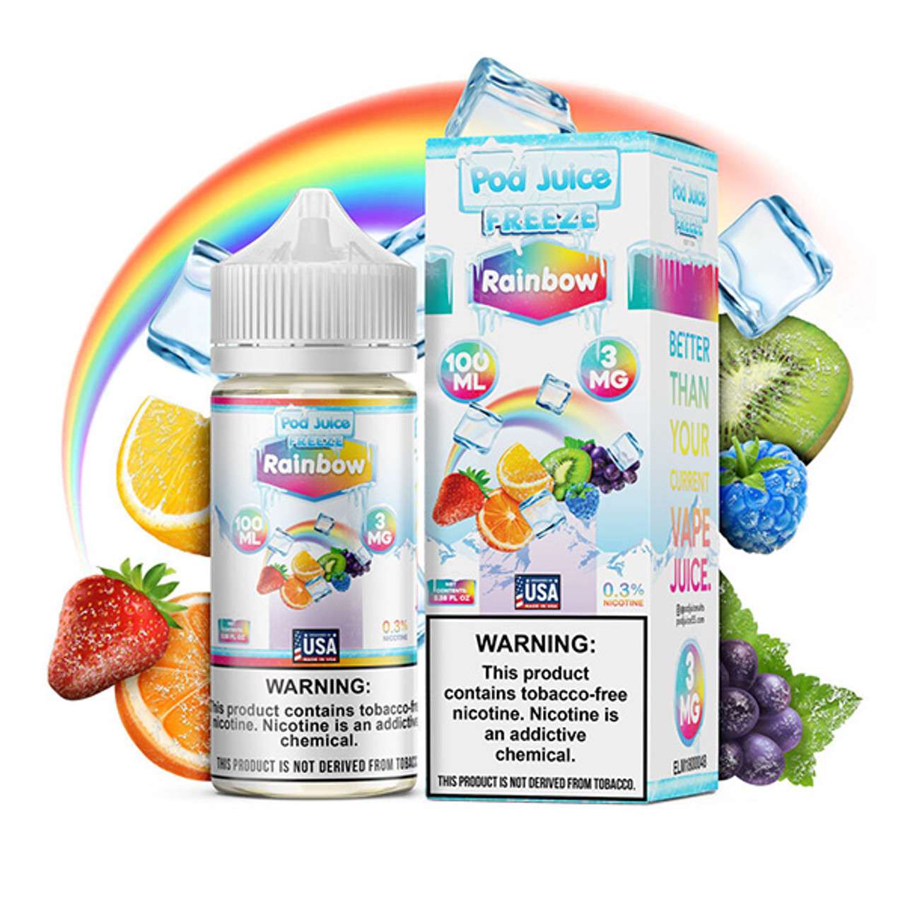 Rainbow Freeze e-liquid 100ml | Pod Juice