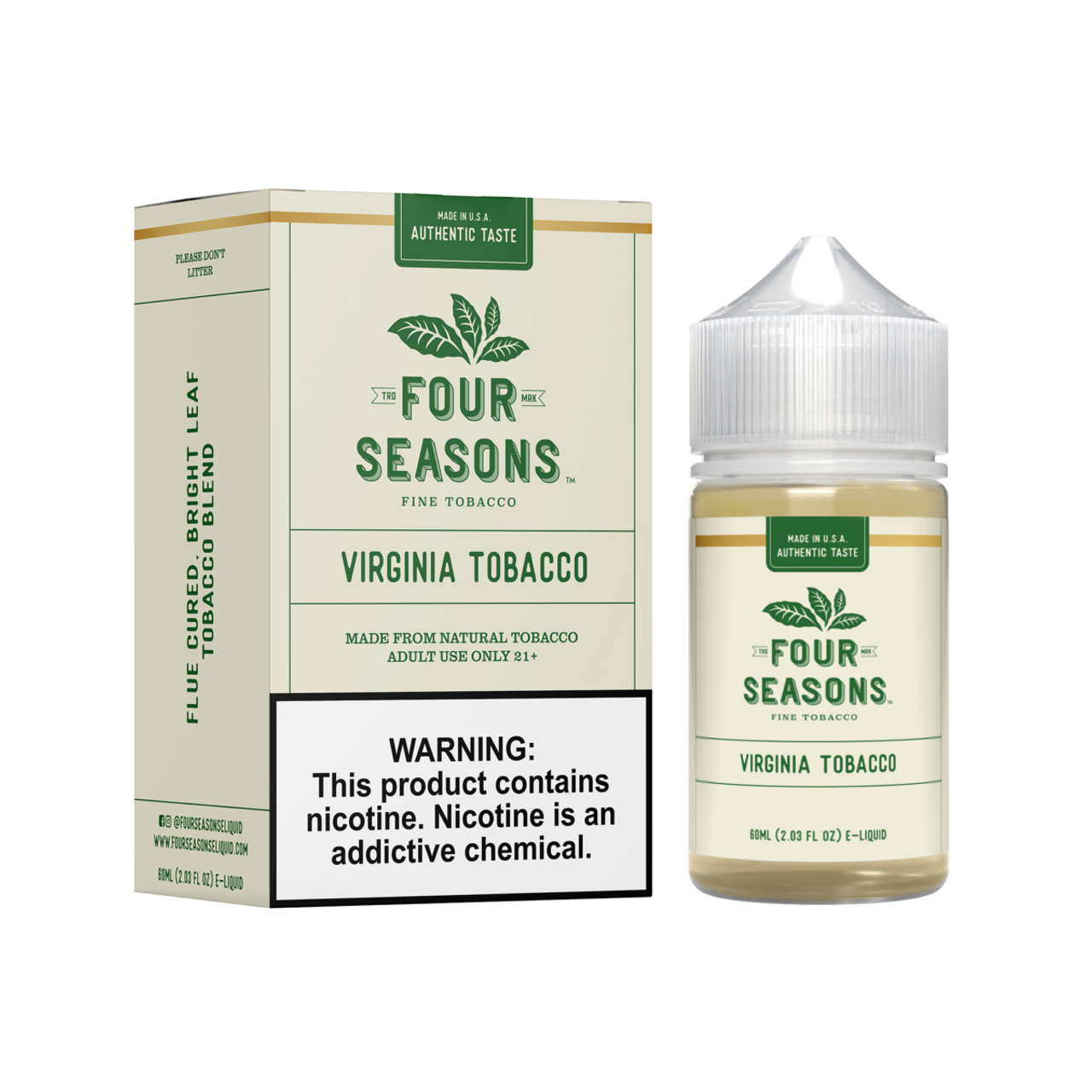 Virginia Tobacco NicSalts 30ml | Four Seasons Fine Tobacco