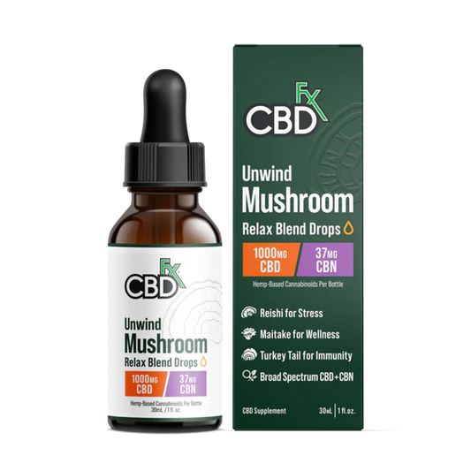 Unwind Mushrooms CBD Drops 30ml (1000mg) | CBDfx