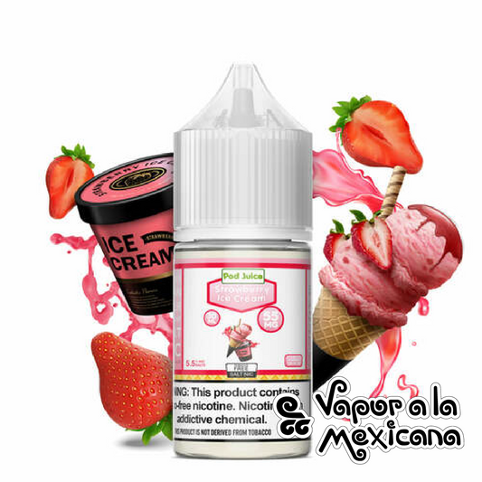 Strawberry Ice Cream NicSalts 30ml | Pod Juice