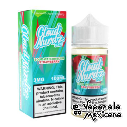 Sour Watermelon Strawberry Iced 100ml | Cloud Nurdz