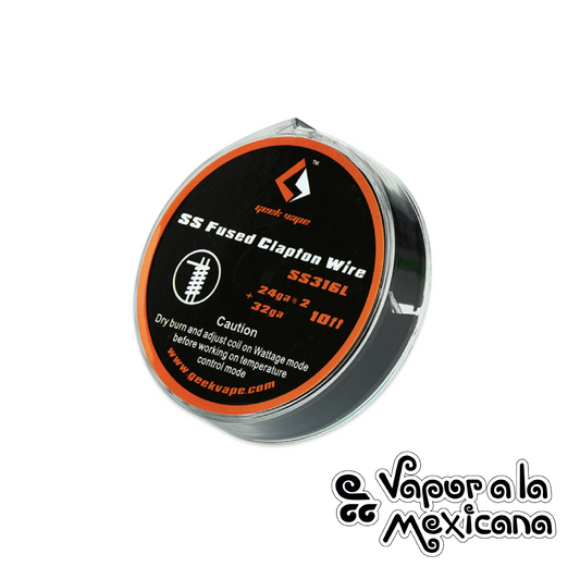 SS Fused Clapton Wire (24GAx2+32GA) 10ft | GeekVape